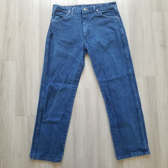 Wrangler Jeans Men 34 x 30 Blue 13MWZ Cowboy Cut Denim Western Medium Wash - Picture 1 of 10